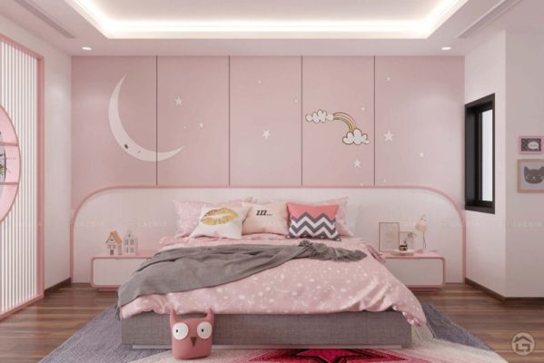 Thiết kế nội thất phòng ngủ cho con gái lớn.